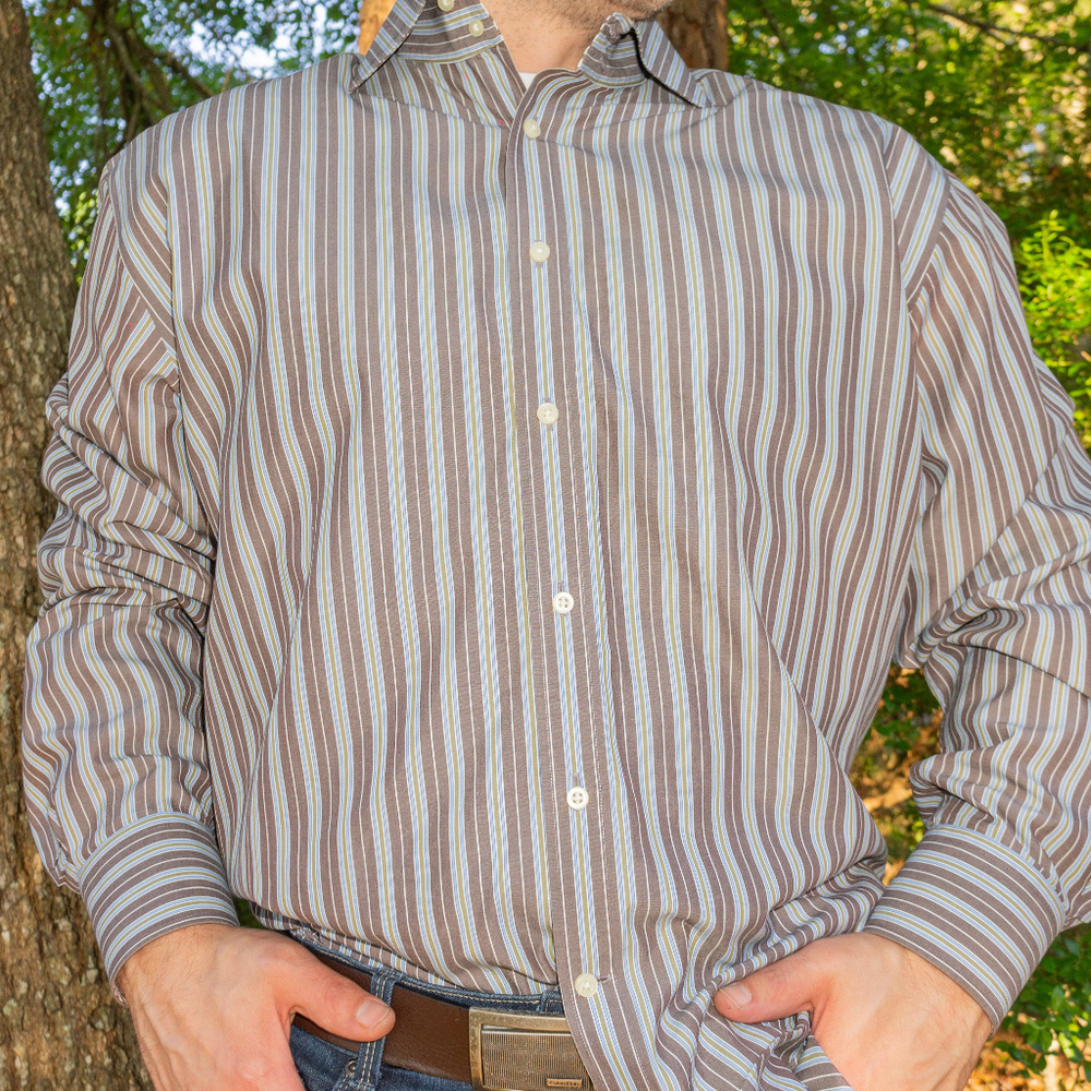 TAILORBYRD Dress Shirt (brown/blue) - Picture 1 of 4